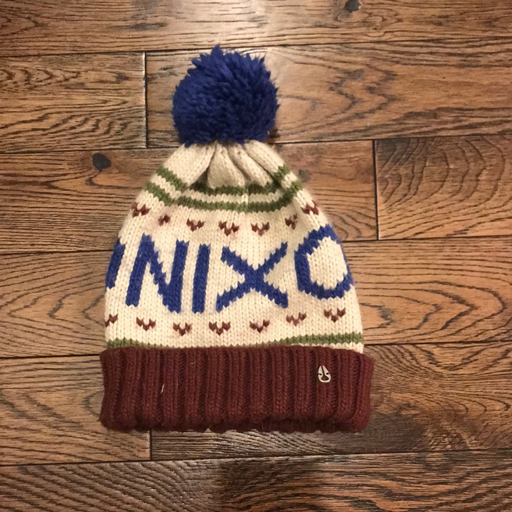 Nixon ski hat with pompom
